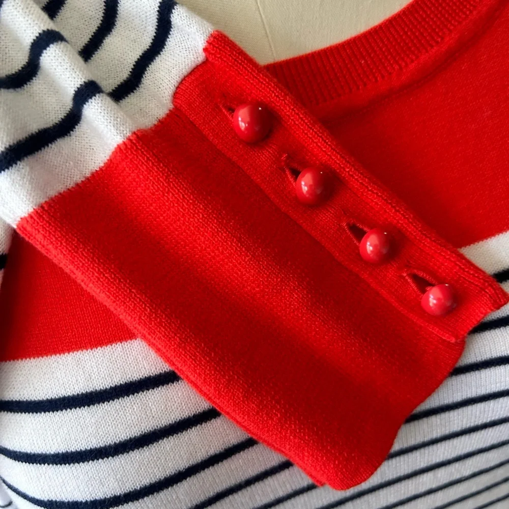 Náutica 100% cotton-knit long sleeves cuff closing 4 buttons light and casual - Picture 5 of 9